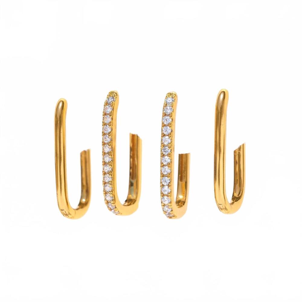 NEW GIRLS CREW duet hoop earrings set in gold